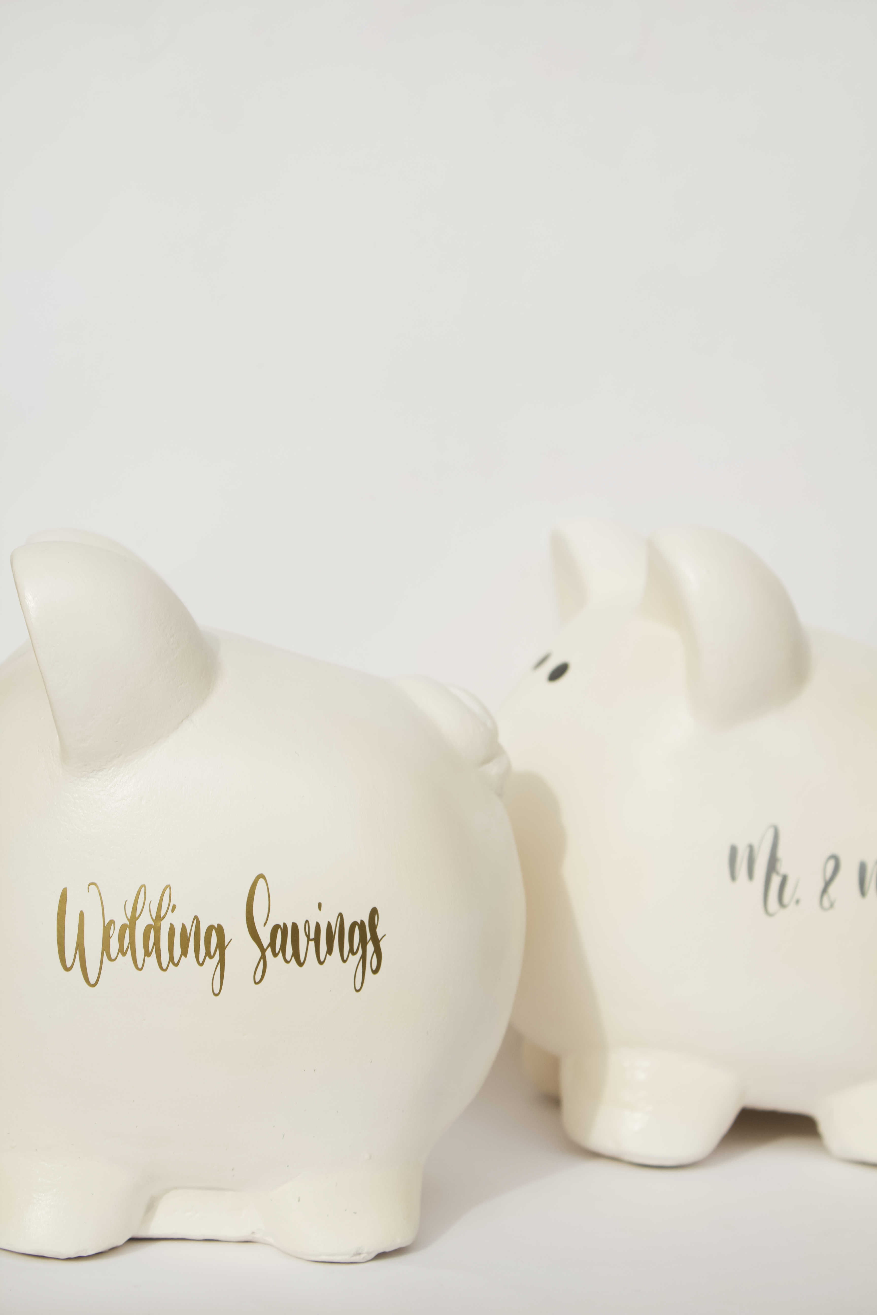 Alcancías en forma de cochinito de color blanco