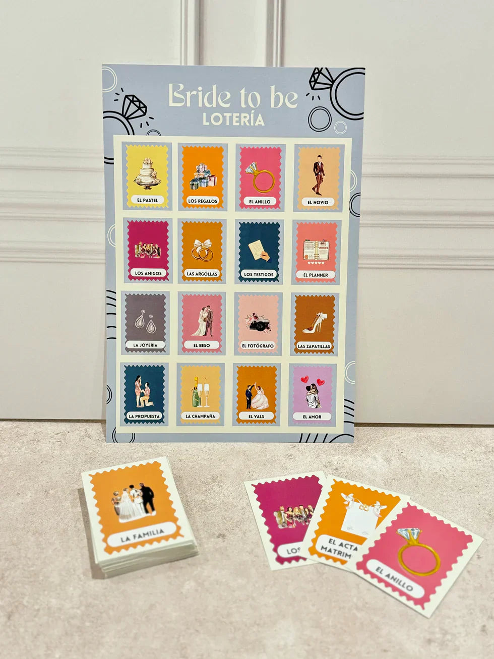 Tablas de lotería temática de despedida de soltera, paquete con 10 piezas.