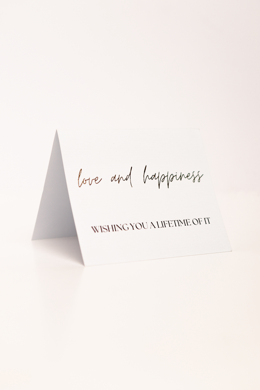 Tarjeta foil "Love and happiness"