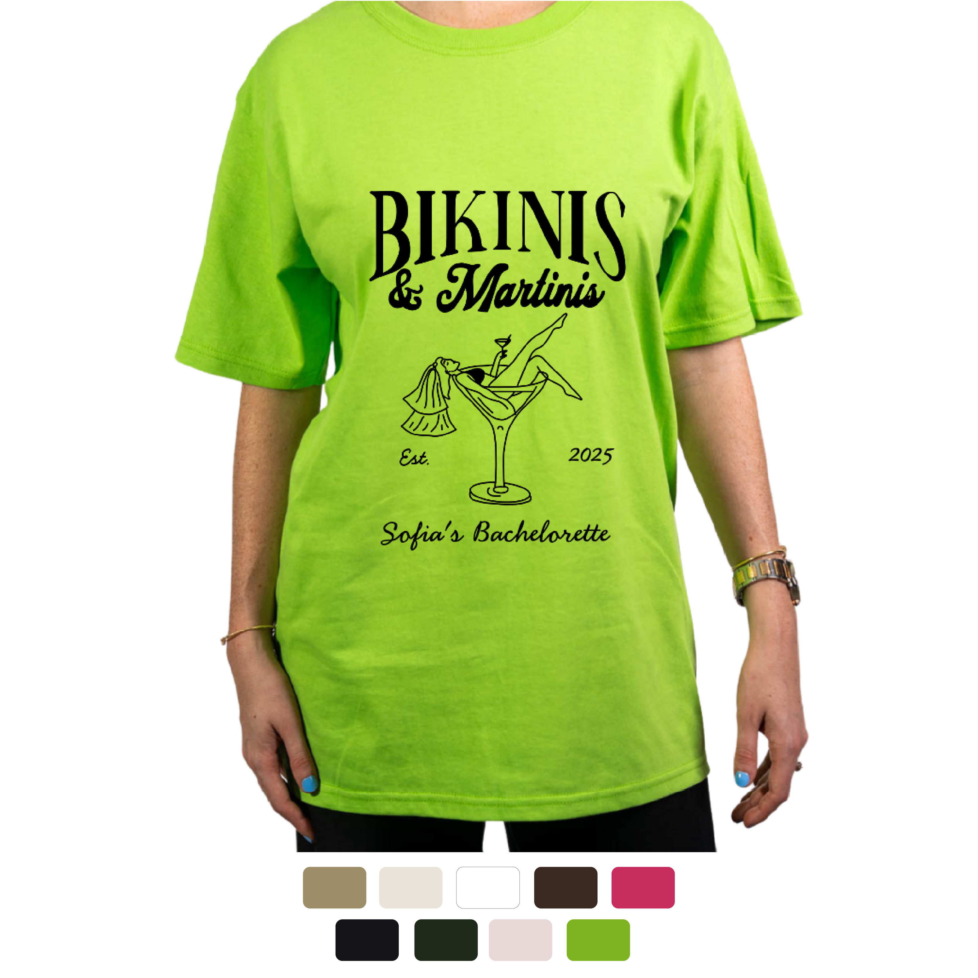 T-shirt Bikinis & Martinis Personalizada