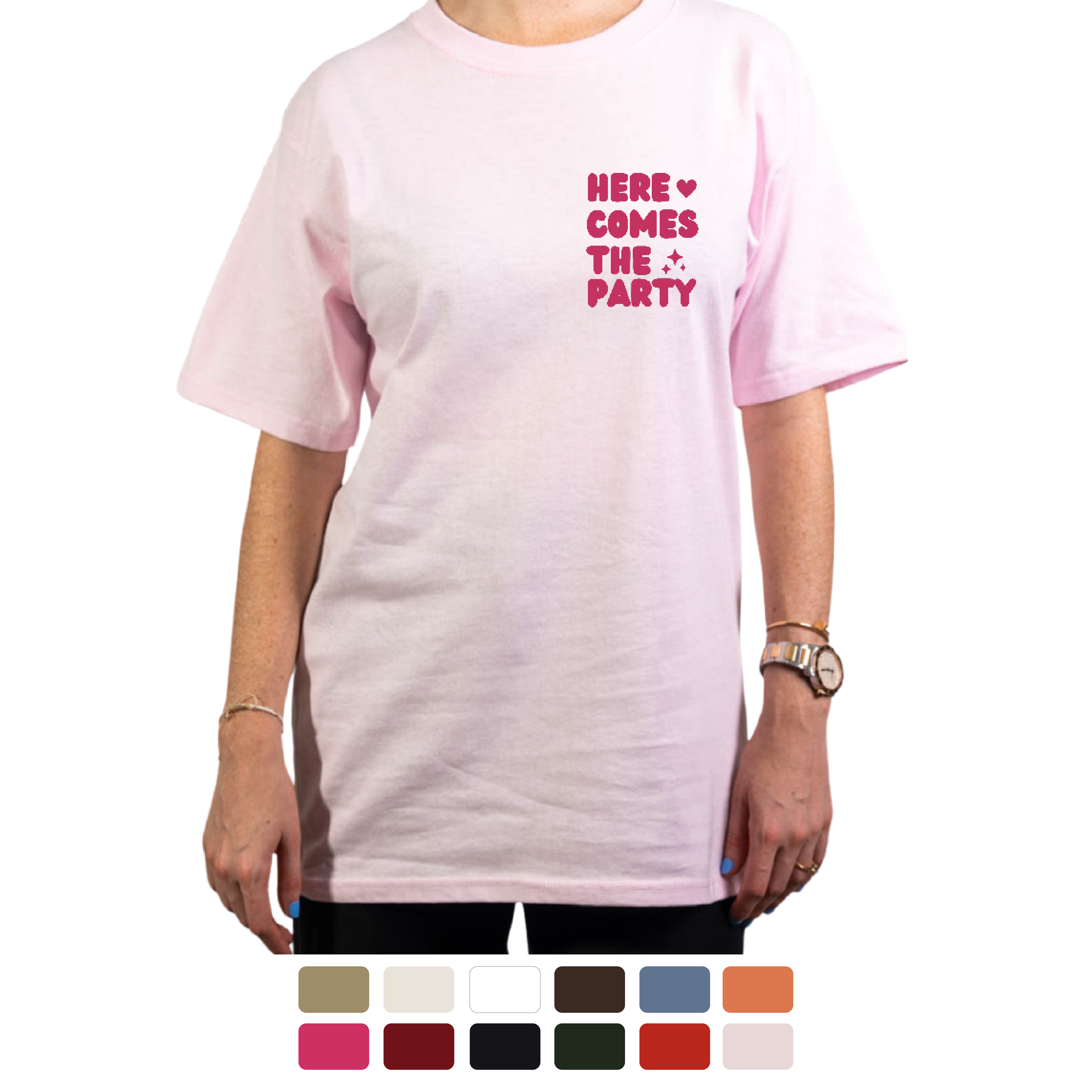T-shirt Here Comes the Party Personalizada