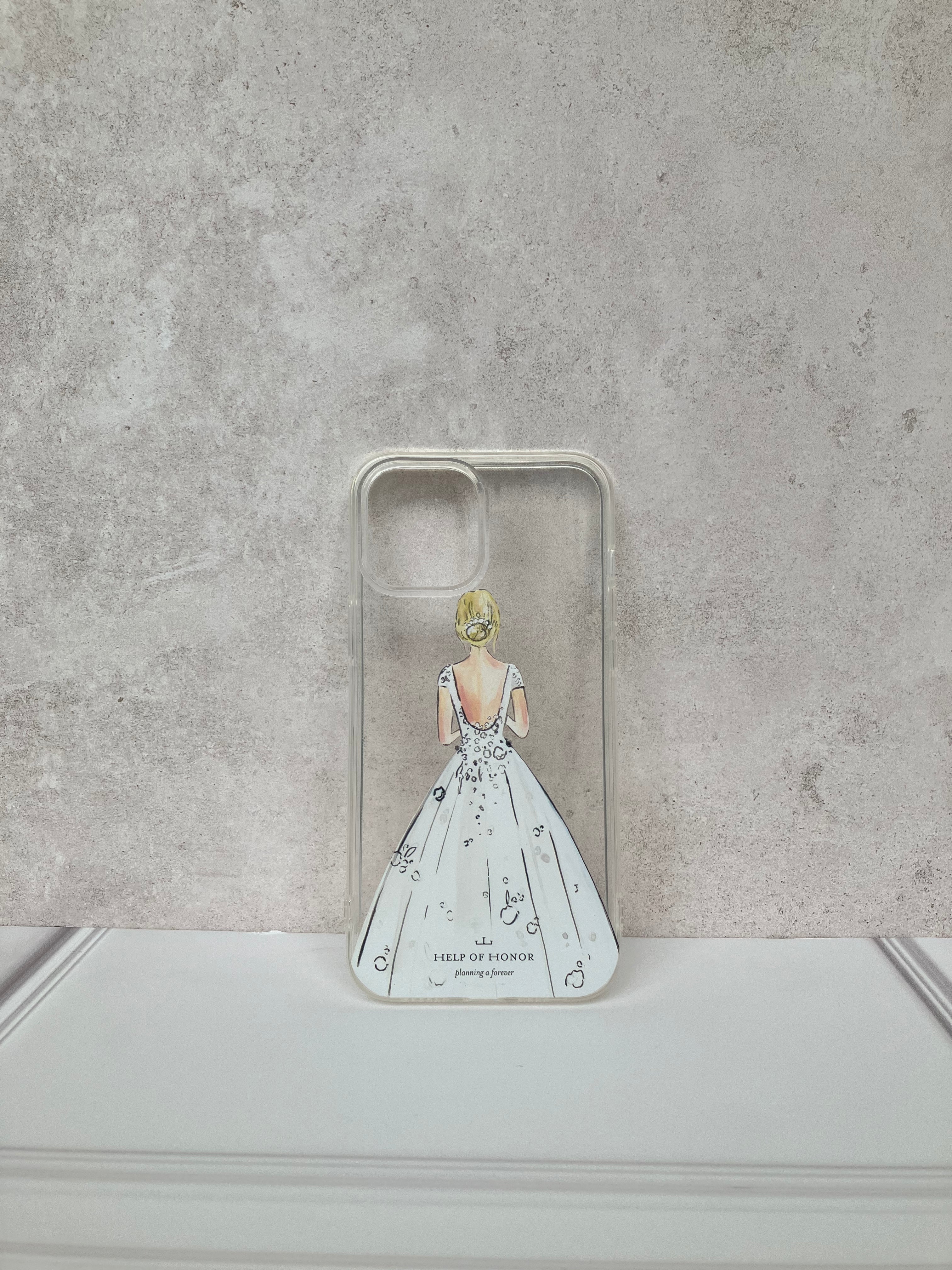 Funda para iPhone “Blonde Bride” con diseño impreso brillante.