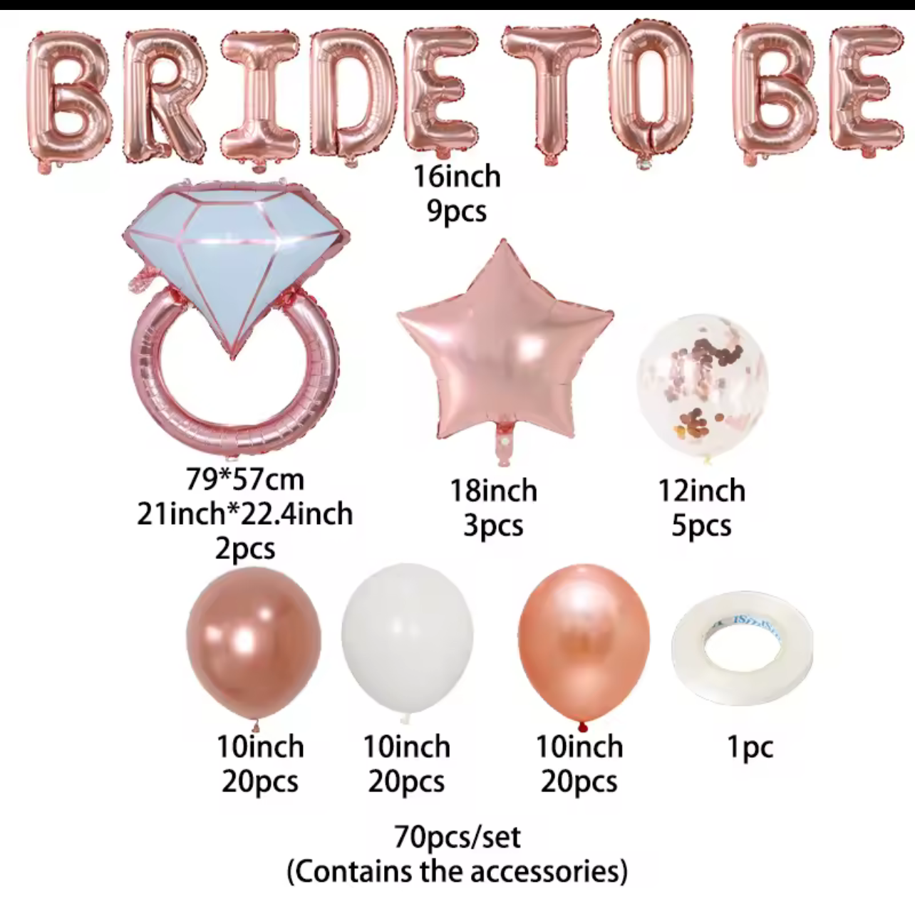 Set de globos Bride to be