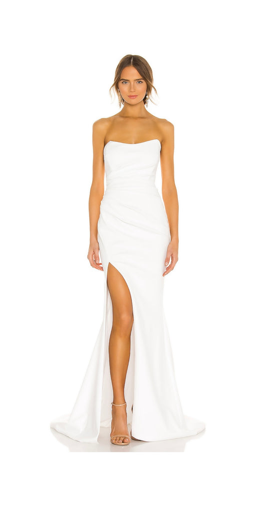 Preloved - Vestido blanco largo con detalle en espalda
