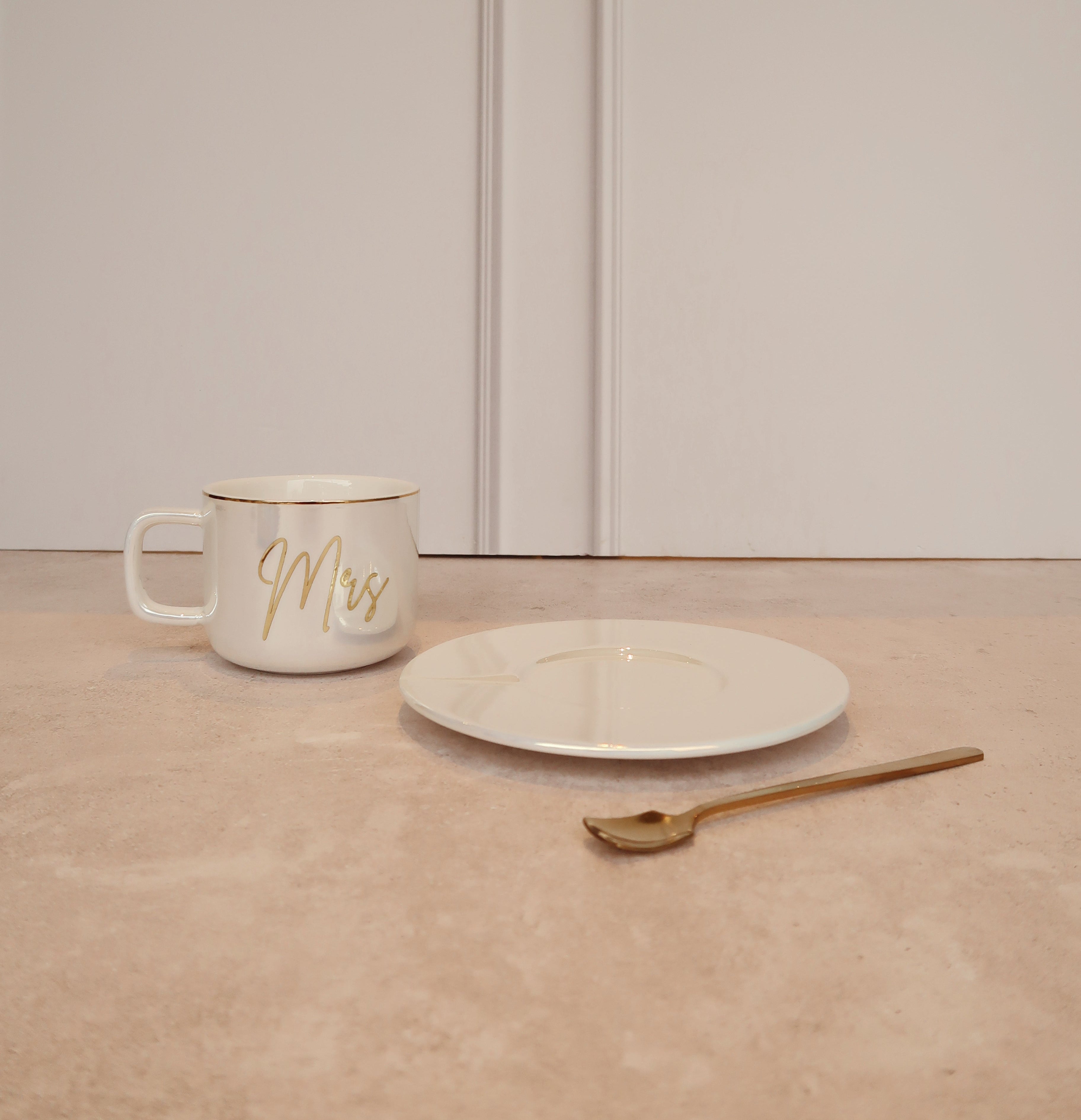 Taza de Té Personalizada — Juego con plato y cuchara