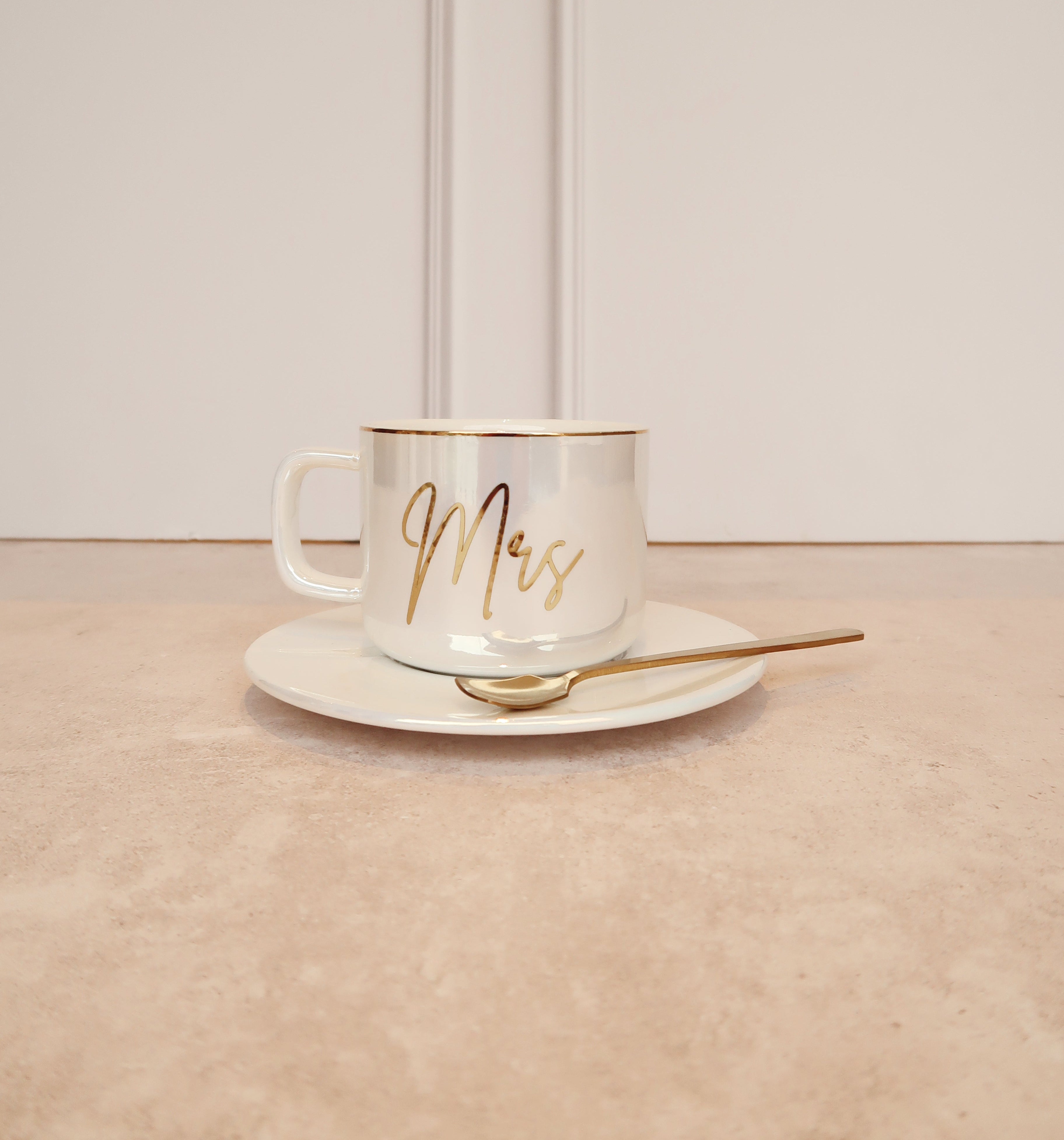 Taza de Té Personalizada — Juego con plato y cuchara