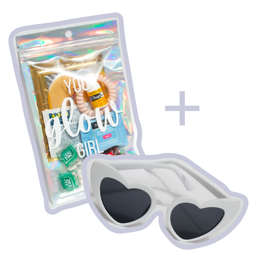 Glow kit + lentes de corazón