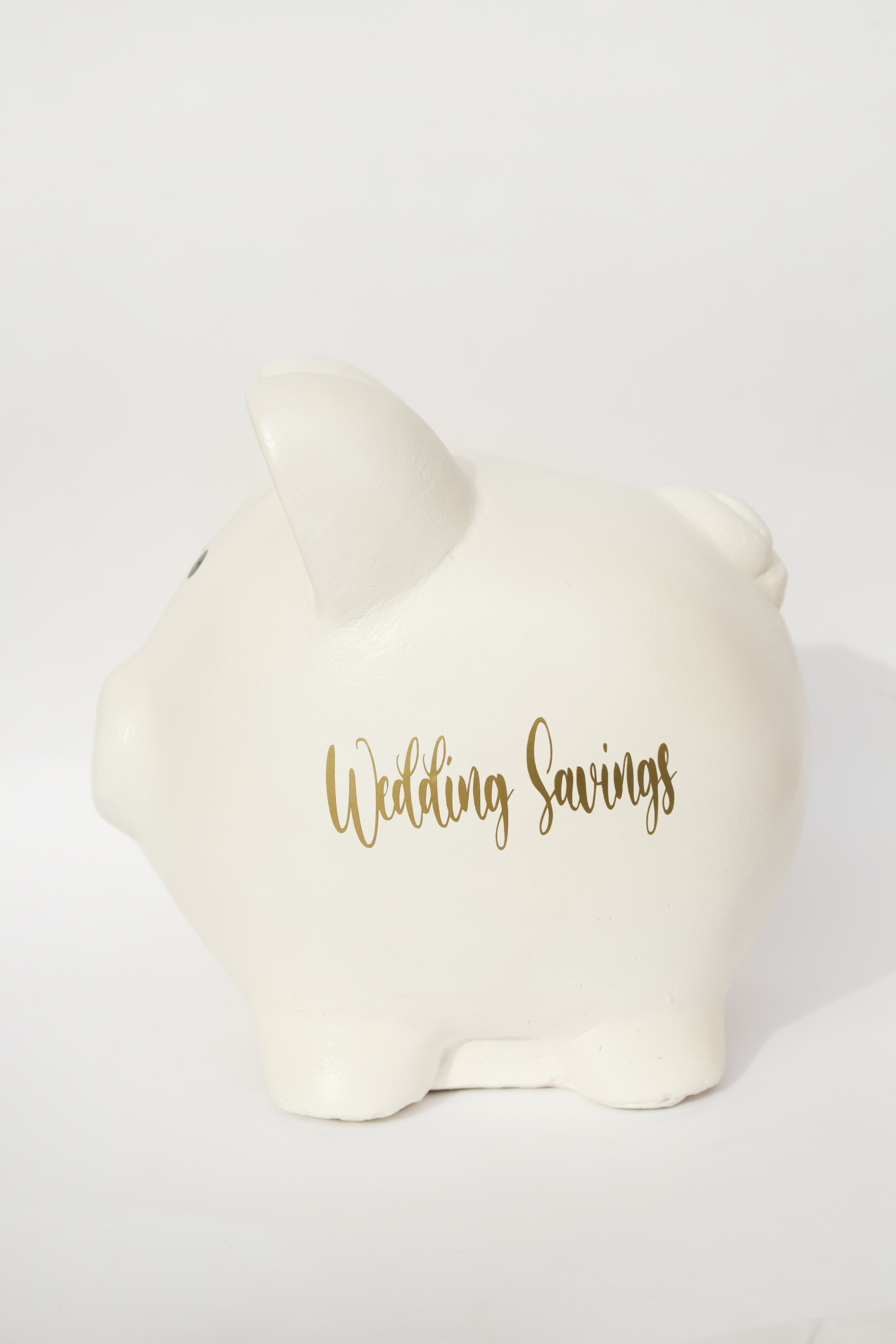 Alcancia en forma de cochinito con vinil dorado "Wedding Savings"