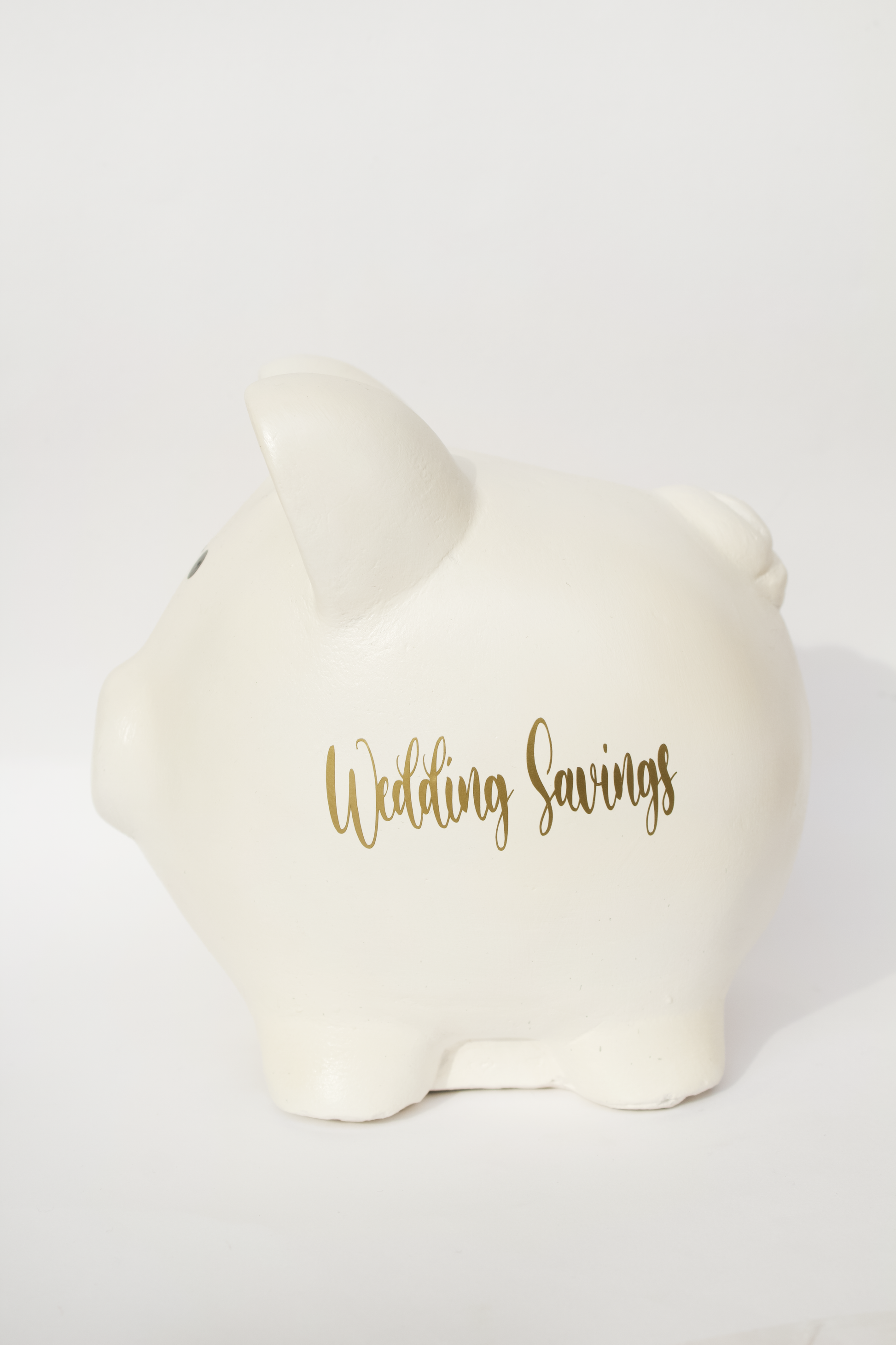 Alcancia en forma de cochinito con vinil dorado "Wedding Savings"