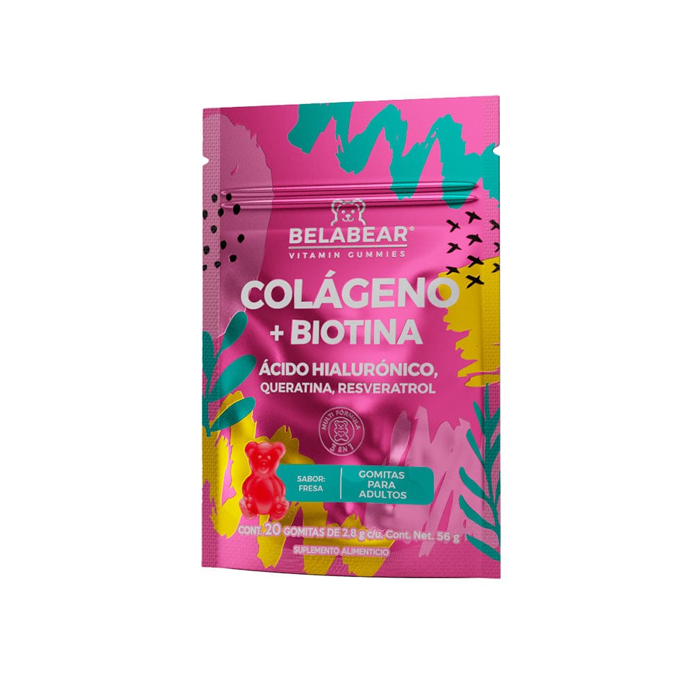 Gomitas Belabear Colágeno + Biotina para fortalecer cabello, piel y uñas.
