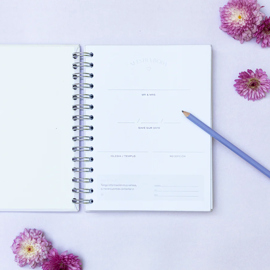 Agenda de novia Help of Honor Bride Thru, planner elegante para organizar tu boda