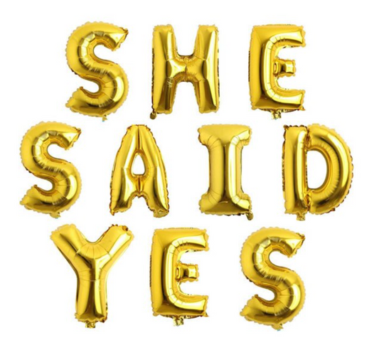 Globo dorado "She Said Yes"