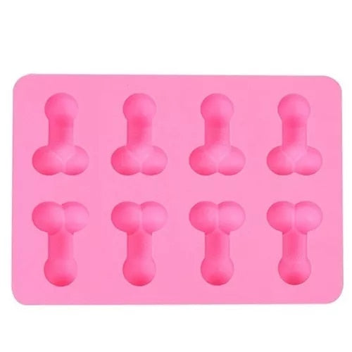 1 molde color rosa para hacer gelatina en forma de p*nis.