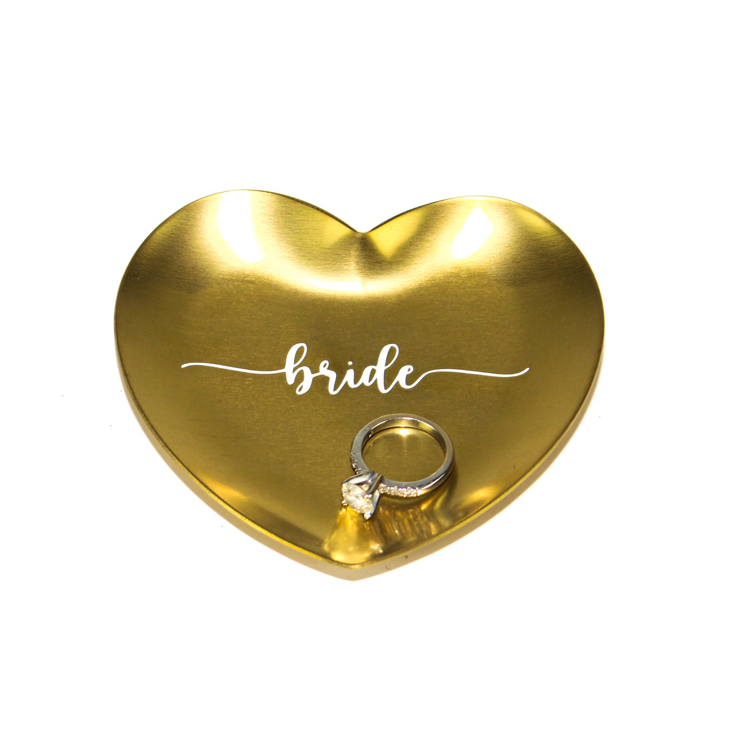 Plato de metal para joyería de corazón