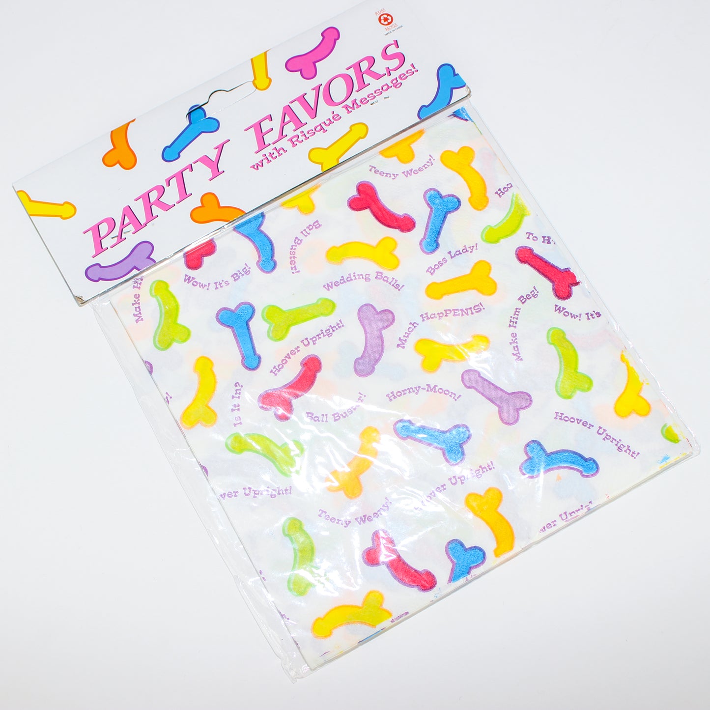 Paquete de servilletas con diseño de p*nes multicolor