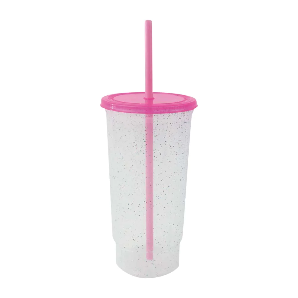 Termo despedida plástico-30 oz blanco tapa rosa