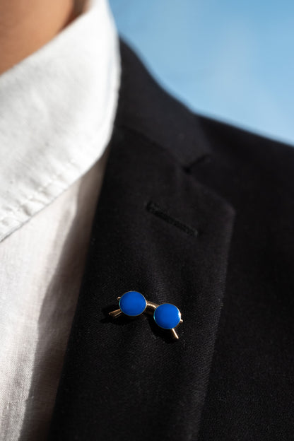 Pin Boutonniere "Lentes Azules"