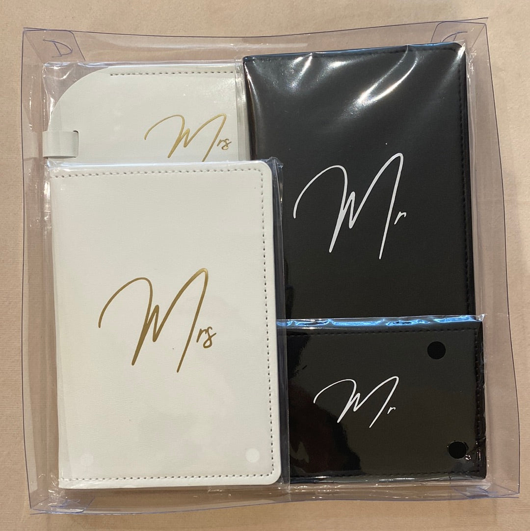 Set de portapasaportes y tags para maleta personalizado