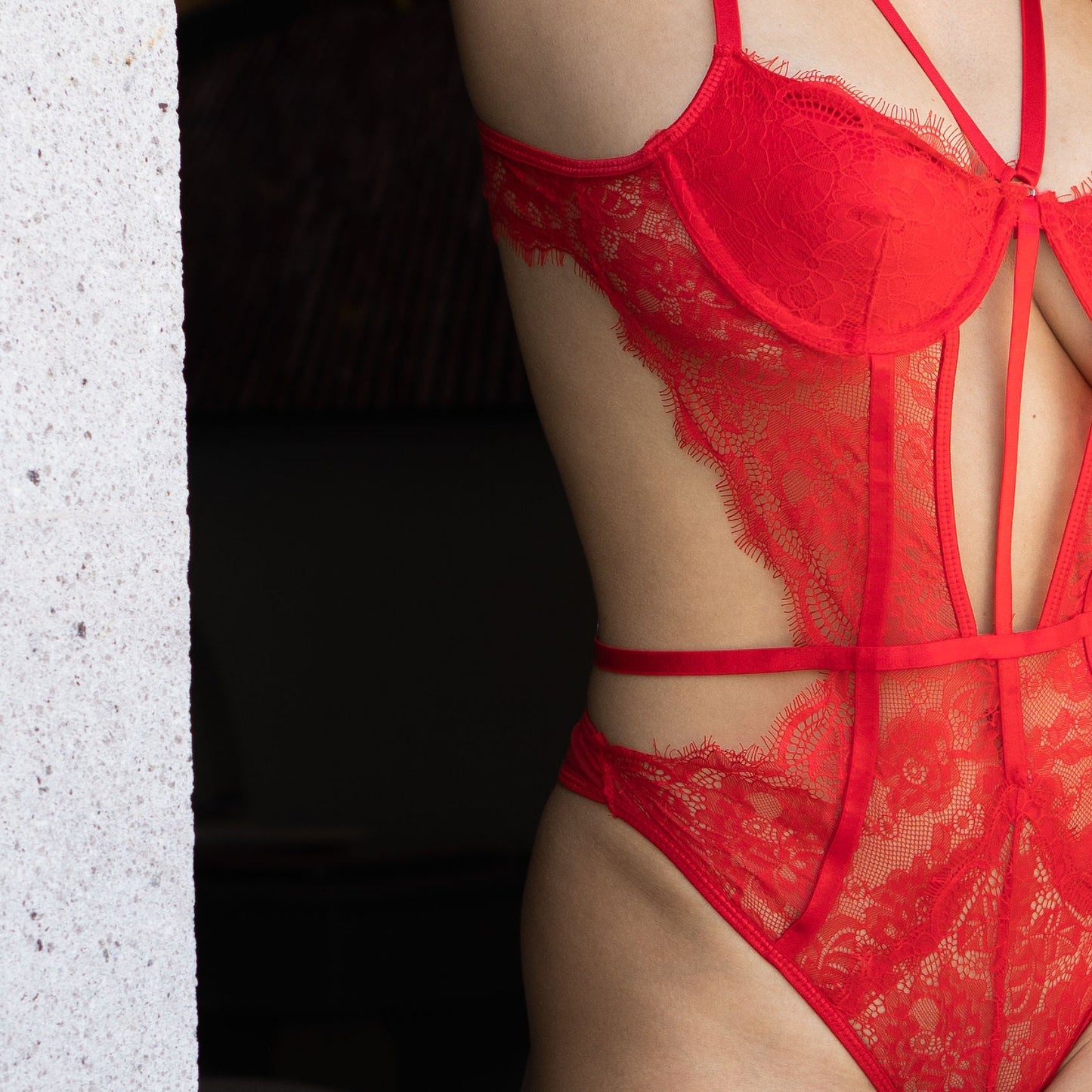 Body Lencería de Encaje Rojo | Mon Amour bodysuit